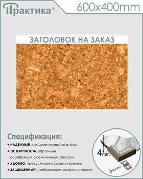 Пробковый стенд (600х400 мм, пластик ПВХ 4 мм, алюминиевый багет серебряного цвета) - Стенды - Информационные стенды - Магазин охраны труда Протекторшоп
